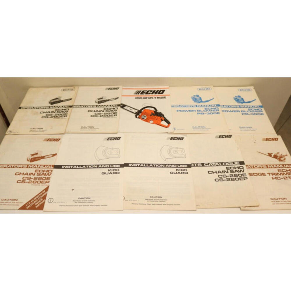 Assorted Echo Owners manuals Chainsaw, Blower, Hedge Trimmer
